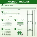 6 Stück Tomaten Rankhilfe 120 cm Höhe Tomate Rankhilfe im Set mit Twist Tie und clips Rankhilfe für Rosen Tomate Kletterpflanzen metall Pflanzenhalter für Tomate, Gurken, Rosen, Garten (Grün) - Thumbnail 4