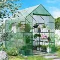 SPECILITE Begehbares Gewächshaus, 142 x 214 x 190 cm, robustes kleines Pflanzenhaus mit dicker PE-Abdeckung und Stahlrahmen, für Garten, Außen, Innenbereich, Grün - Thumbnail 10