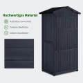 M MCombo Gartenschrank Gartenhaus Holz Wetterfest, Outdoor Wasserdicht Schrank mit Boden, für Außenbereich Balkon Terrasse, Aufbewahrungsschrank mit 2 Bewegliche Regale 74×99×193 cm (Anthrazitgrau) - Thumbnail 8