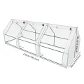 Kleines Gewächshaus PVC Wetterbeständige Foliengewächshaus Frühbeet Transparent mit Rollfenster für Garten Balkon Aufzucht (Grün, 270×90×90cm) - Thumbnail 3