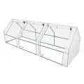 Kleines Gewächshaus PVC Wetterbeständige Foliengewächshaus Frühbeet Transparent mit Rollfenster für Garten Balkon Aufzucht (Grün, 270×90×90cm) - Thumbnail 1