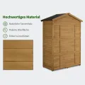 M MCombo Gartenschrank Gartenhaus Holz Wetterfest, Geräteschrank Holzschrank Outdoor Wasserdicht Begehbar, für Außenbereich Balkon Terrasse, Gerätehaus mit 6 Feste Regale 74×143×200 cm (Natur) - Thumbnail 8