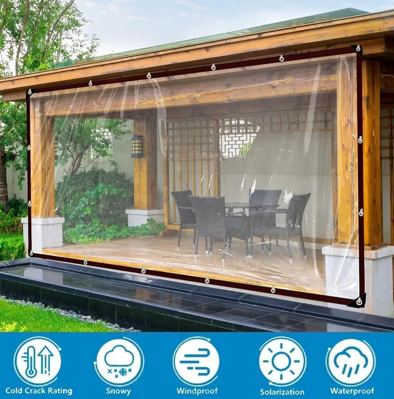 Transparente Plane - mit öSen Abdeckplane Wasserdicht 2.5X2m Durchsichtige Tarp GewäChshaus MöBel Staubdicht wasserdichte Gartenplane Gewebeplane Wetterfeste FüR Schutz Vor Witterung – Bild 2