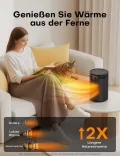 QEXREED Heizlüfter, 1500W, PTC Heizlüfter Energiesparend mit ECO Modus, 4 Heizmodi, Breeze Modus, Thermostat, 24H Timer, Fernbedienung, Überhitzungs- & Kippschutz, Tragbar & Leise, für Zuhause, Büro - Thumbnail 3