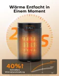 QEXREED Heizlüfter, 1500W, PTC Heizlüfter Energiesparend mit ECO Modus, 4 Heizmodi, Breeze Modus, Thermostat, 24H Timer, Fernbedienung, Überhitzungs- & Kippschutz, Tragbar & Leise, für Zuhause, Büro - Thumbnail 4