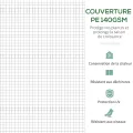 Outsunny Tunnelgewächshaus, 10,4 m², Gartenhaus, UV-beständig, Rolltür mit Reißverschluss, Fenster aus Mesh, verzinktes Stahlrohr und PE 140g/㎡, 350 x 300 x 200 cm, weiß - Thumbnail 4
