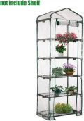 Gewächshaus Abdeckung Ohne R-egal, Ersatz-Gewächshausabdeckungen mit aufrollbarer Tür, wasserdichte PVC Abdeckung für Frühbeet Tomatenhaus Gemüse Gewächshaus, Outdoor Winterschutz für Pflanzen Blumen - Thumbnail 7