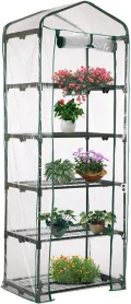 Gewächshaus Abdeckung Ohne R-egal, Ersatz-Gewächshausabdeckungen mit aufrollbarer Tür, wasserdichte PVC Abdeckung für Frühbeet Tomatenhaus Gemüse Gewächshaus, Outdoor Winterschutz für Pflanzen Blumen - Thumbnail 1