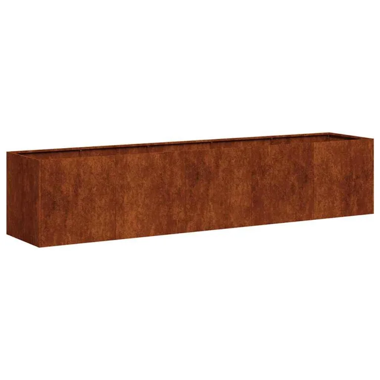 vidaXL Pflanzkübel Rostig 200x40x40 cm Wetterfester Stahl, Pflanzschale, Garten-Garten-Pflanzkübel, Outdoor-Pflanzgefäß, Hochbeet, Pflanzgefäß – Bild 1