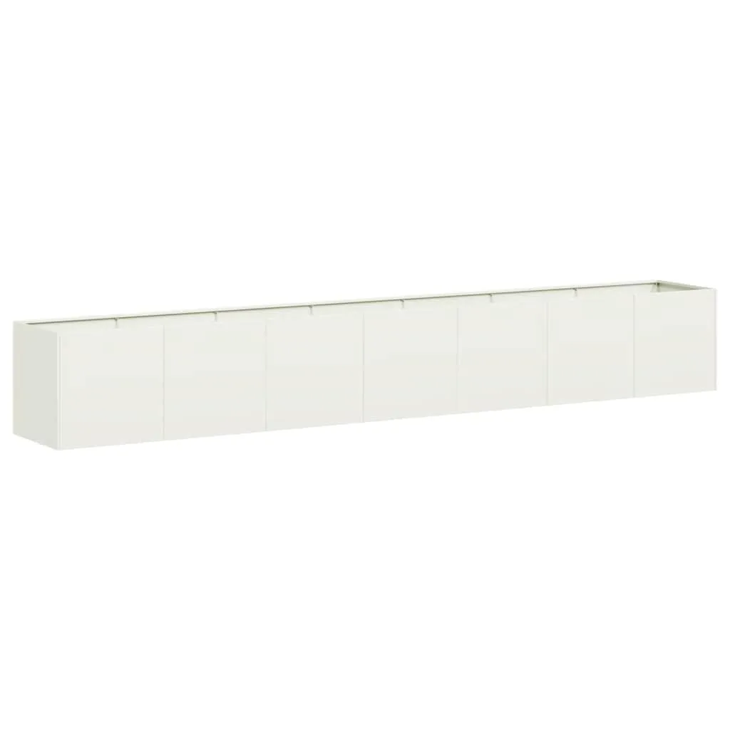vidaXL Pflanzkübel Weiß 280x40x40 cm Kaltgewalzter Stahl, Pflanzschale, Garten-Garten-Pflanzkübel, Outdoor-Pflanzgefäß, Hochbeet, Pflanzgefäß - Bild 1