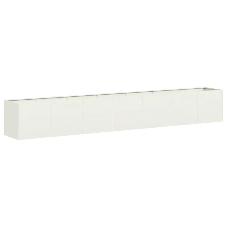 vidaXL Pflanzkübel Weiß 280x40x40 cm Kaltgewalzter Stahl, Pflanzschale, Garten-Garten-Pflanzkübel, Outdoor-Pflanzgefäß, Hochbeet, Pflanzgefäß