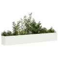 vidaXL Pflanzkübel Weiß 280x40x40 cm Kaltgewalzter Stahl, Pflanzschale, Garten-Garten-Pflanzkübel, Outdoor-Pflanzgefäß, Hochbeet, Pflanzgefäß - Thumbnail 4