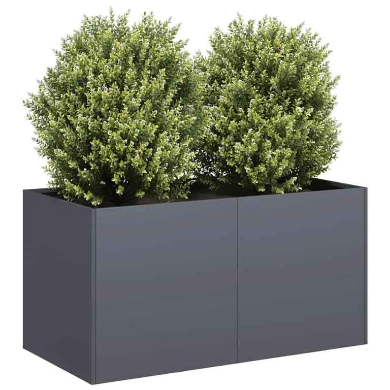 vidaXL Pflanzkübel Anthrazit 80x40x40 cm Kaltgewalzter Stahl, Pflanzschale, Garten-Garten-Pflanzkübel, Outdoor-Pflanzgefäß, Hochbeet, Pflanzgefäß – Bild 4