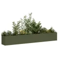 vidaXL Pflanzkübel Olivgrün 280x40x40 cm Kaltgewalzter Stahl, Pflanzschale, Garten-Garten-Pflanzkübel, Outdoor-Pflanzgefäß, Hochbeet, Pflanzgefäß - Thumbnail 4