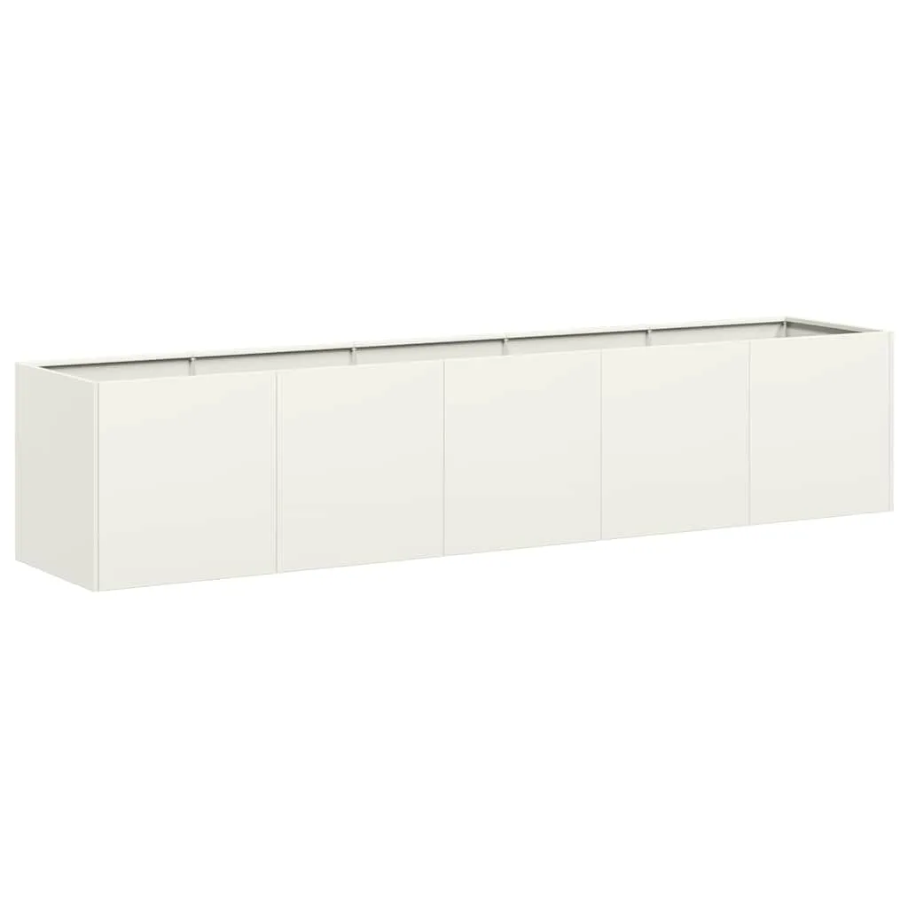 vidaXL Pflanzkübel Weiß 200x40x40 cm Kaltgewalzter Stahl, Pflanzschale, Garten-Garten-Pflanzkübel, Outdoor-Pflanzgefäß, Hochbeet, Pflanzgefäß - Bild 1