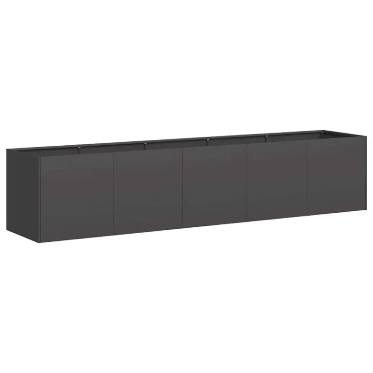 vidaXL Pflanzgefäß Schwarz 200 x 40 x 40 cm Kaltgewalzter Stahl – Bild 1
