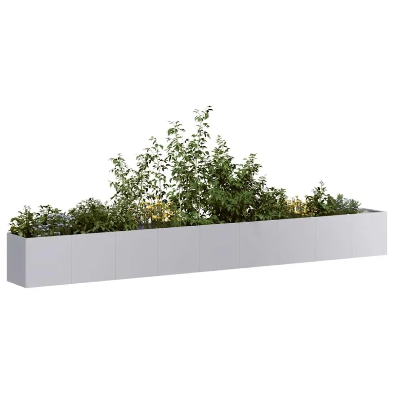 vidaXL Pflanzgefäß 360x40x40 cm Stahl verzinkt, Pflanzschale, Garten-Garten-Pflanzkübel, Outdoor-Pflanzgefäß, Hochbeet, Pflanzgefäß, Blumenkasten – Bild 4