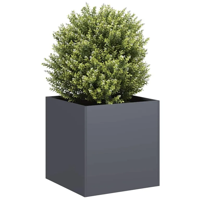 vidaXL Pflanzkübel Anthrazit 40x40x40 cm Kaltgewalzter Stahl, Pflanzschale, Garten-Garten-Pflanzkübel, Outdoor-Pflanzgefäß, Hochbeet, Pflanzgefäß – Bild 4