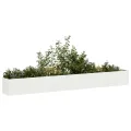vidaXL Pflanzkübel Weiß 360x40x40 cm Kaltgewalzter Stahl, Pflanzschale, Garten-Garten-Pflanzkübel, Outdoor-Pflanzgefäß, Hochbeet, Pflanzgefäß - Thumbnail 4