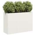 vidaXL Pflanzkübel Weiß 120x40x80 cm Kaltgewalzter Stahl, Pflanzschale, Garten-Garten-Pflanzkübel, Outdoor-Pflanzgefäß, Hochbeet, Pflanzgefäß - Thumbnail 4