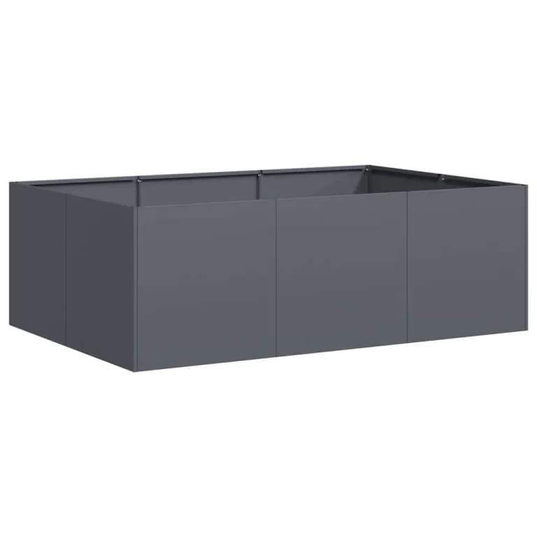 vidaXL Pflanzgefäß Anthrazit 120x80x80 cm Stahl, Pflanzschale, Garten-Garten-Pflanzkübel, Outdoor-Pflanzgefäß, Hochbeet, Pflanzgefäß, Blumenkasten – Bild 9