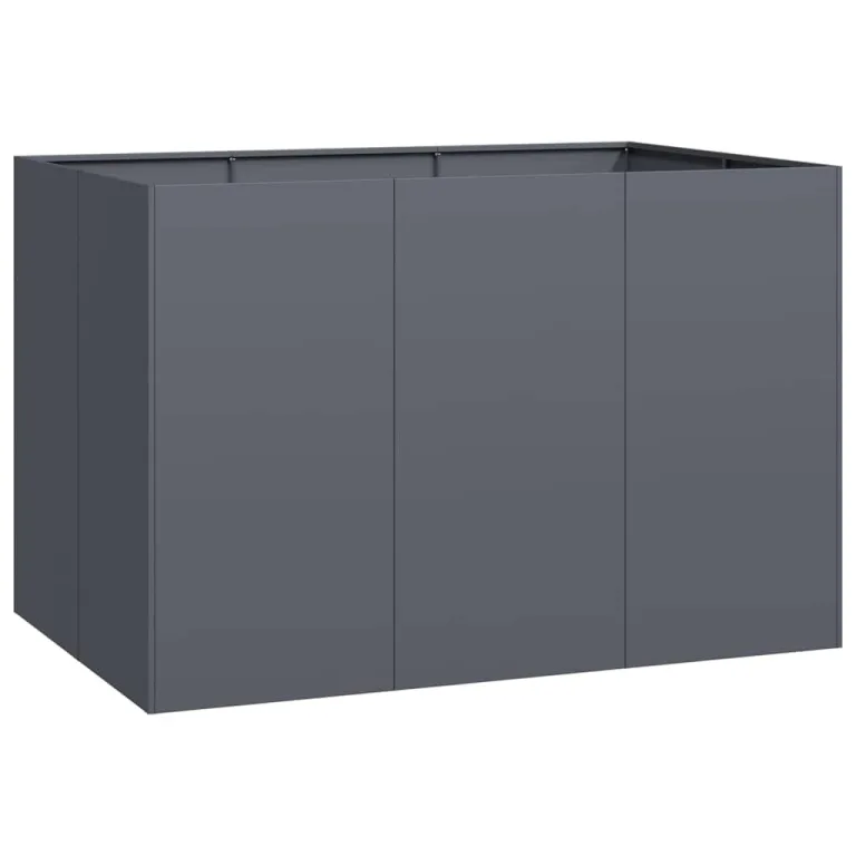 vidaXL Pflanzgefäß Anthrazit 120x80x80 cm Stahl, Pflanzschale, Garten-Garten-Pflanzkübel, Outdoor-Pflanzgefäß, Hochbeet, Pflanzgefäß, Blumenkasten – Bild 1