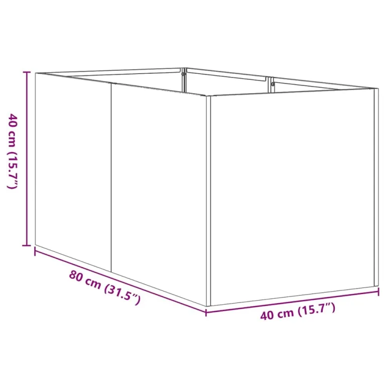 vidaXL Pflanzgefäß 40x80x40 cm Edelstahl, Pflanzschale, Garten-Garten-Pflanzkübel, Outdoor-Pflanzgefäß, Hochbeet, Pflanzgefäß, Blumenkasten – Bild 3