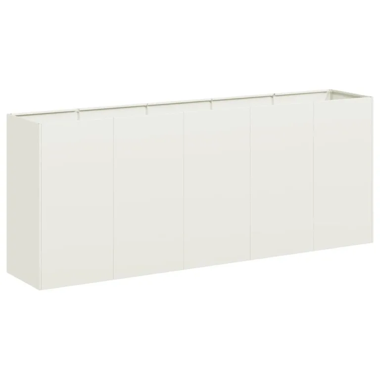 vidaXL Pflanzkübel Weiß 200x40x80 cm Kaltgewalzter Stahl, Pflanzschale, Garten-Garten-Pflanzkübel, Outdoor-Pflanzgefäß, Hochbeet, Pflanzgefäß – Bild 1