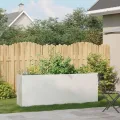vidaXL Pflanzkübel Weiß 200x40x80 cm Kaltgewalzter Stahl, Pflanzschale, Garten-Garten-Pflanzkübel, Outdoor-Pflanzgefäß, Hochbeet, Pflanzgefäß - Thumbnail 2
