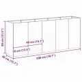 vidaXL Pflanzkübel Weiß 200x40x80 cm Kaltgewalzter Stahl, Pflanzschale, Garten-Garten-Pflanzkübel, Outdoor-Pflanzgefäß, Hochbeet, Pflanzgefäß - Thumbnail 3