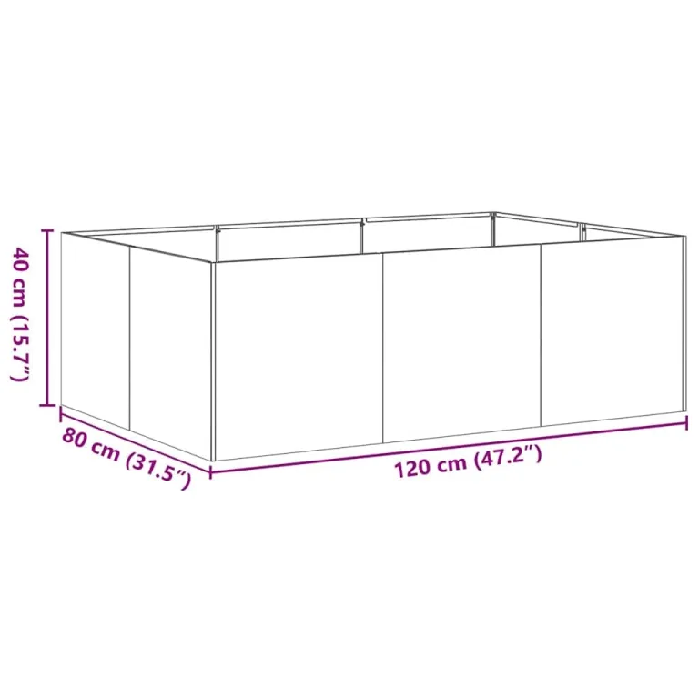 vidaXL Pflanzkübel Weiß 120x80x40 cm Stahl, Pflanzschale, Garten-Garten-Pflanzkübel, Outdoor-Pflanzgefäß, Hochbeet, Pflanzgefäß, Blumenkasten – Bild 3