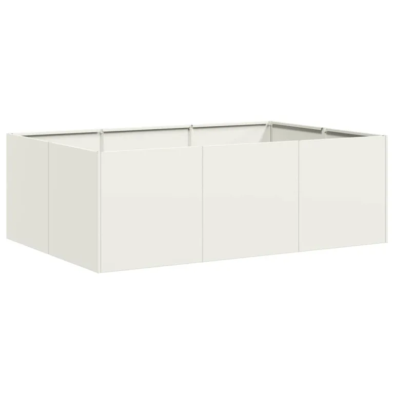 vidaXL Pflanzkübel Weiß 120x80x40 cm Stahl, Pflanzschale, Garten-Garten-Pflanzkübel, Outdoor-Pflanzgefäß, Hochbeet, Pflanzgefäß, Blumenkasten – Bild 1