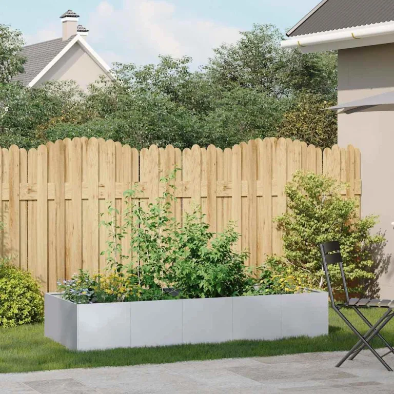 vidaXL Pflanzkübel 200x80x40 cm Verzinkter Stahl, Pflanzschale, Garten-Garten-Pflanzkübel, Outdoor-Pflanzgefäß, Hochbeet, Pflanzgefäß, Blumenkasten – Bild 2