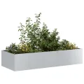 vidaXL Pflanzkübel 200x80x40 cm Verzinkter Stahl, Pflanzschale, Garten-Garten-Pflanzkübel, Outdoor-Pflanzgefäß, Hochbeet, Pflanzgefäß, Blumenkasten - Thumbnail 4