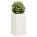 vidaXL Pflanzkübel Weiß 40x40x80 cm Kaltgewalzter Stahl, Pflanzschale, Garten-Garten-Pflanzkübel, Outdoor-Pflanzgefäß, Hochbeet, Pflanzgefäß - Thumbnail 4