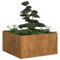 vidaXL Pflanzkübel Rostig 80x80x40 cm Wetterfester Stahl, Pflanzschale, Garten-Garten-Pflanzkübel, Outdoor-Pflanzgefäß, Hochbeet, Pflanzgefäß - Thumbnail 1