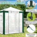 Eagle Peak Tragbares begehbares Gewächshaus mit Polyester-verstärkten Ecken, sofortiges Aufklappen, für drinnen und draußen, Gartenarbeit, Grünhaus, aufrollbare Eingangstür mit Reißverschluss und - Thumbnail 8