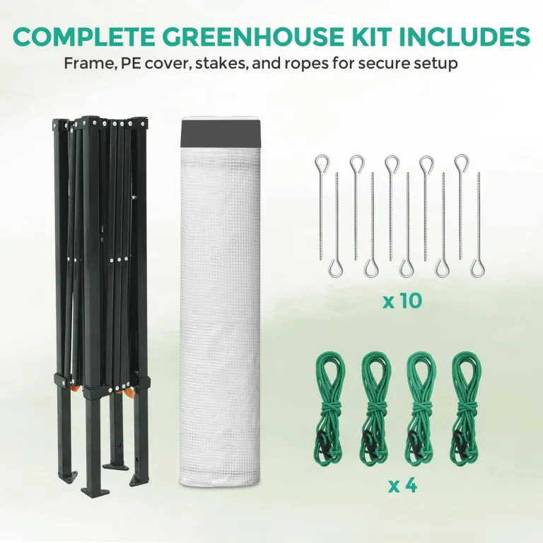 Eagle Peak Tragbares begehbares Gewächshaus mit Polyester-verstärkten Ecken, sofortiges Aufklappen, für drinnen und draußen, Gartenarbeit, Grünhaus, aufrollbare Eingangstür mit Reißverschluss und – Bild 9