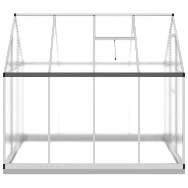 Festnight Gewächshaus mit Fundamentrahmen Gewächshaus Aluminium Gewächshaus Winterfest Garten glashaus UV-SchutzTreibhaus Aufzucht Pflanzenhaus Tomatenhaus-Silber-224 x 169 x 202 cm – Bild 4