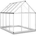 Festnight Gewächshaus mit Fundamentrahmen Gewächshaus Aluminium Gewächshaus Winterfest Garten glashaus UV-SchutzTreibhaus Aufzucht Pflanzenhaus Tomatenhaus-Silber-224 x 169 x 202 cm - Thumbnail 5