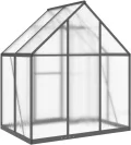 Festnight Gewächshaus mit Fundamentrahmen Gewächshaus Aluminium Gewächshaus Winterfest Garten glashaus UV-SchutzTreibhaus Aufzucht Pflanzenhaus Tomatenhaus-Anthrazit-169 x 114 x 195 cm - Thumbnail 6