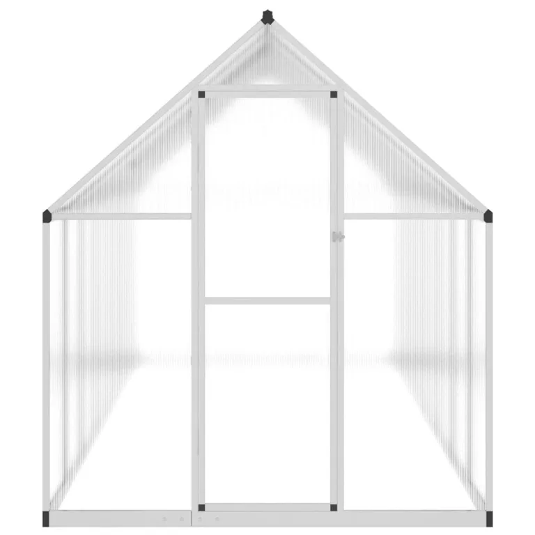 Festnight Gewächshaus mit Fundamentrahmen Gewächshaus Aluminium Gewächshaus Winterfest Garten glashaus UV-SchutzTreibhaus Aufzucht Pflanzenhaus Tomatenhaus-Silber-445 x 169 x 195 cm – Bild 3