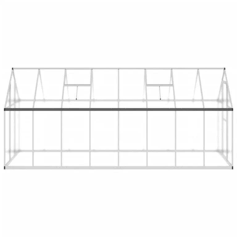 Festnight Gewächshaus mit Fundamentrahmen Gewächshaus Aluminium Gewächshaus Winterfest Garten glashaus UV-SchutzTreibhaus Aufzucht Pflanzenhaus Tomatenhaus-Silber-445 x 169 x 195 cm – Bild 4