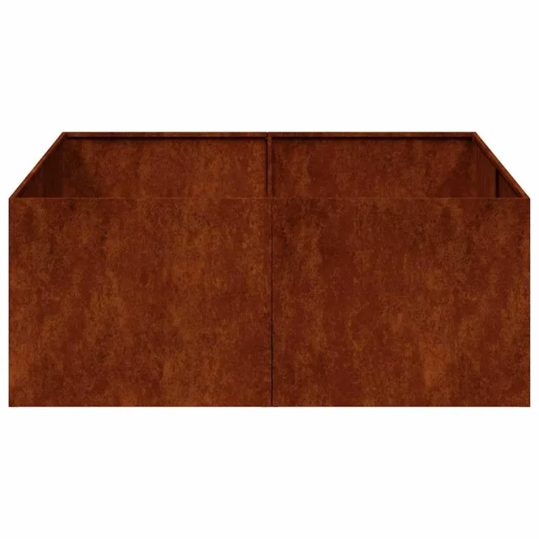 vidaXL Pflanzkübel Rostig 100x100x40 cm Wetterfester Stahl, Pflanztopf, Pflanzenständer, Hochbeet, Pflanzgefäßständer, Pflanzentablett, Gartenpflanzer – Bild 9