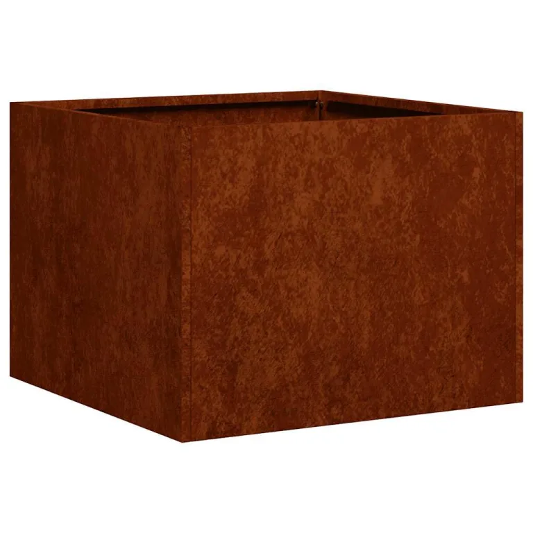 vidaXL Pflanzkübel Rostig 40x40x30 cm Wetterfester Stahl, Pflanztopf, Pflanzenständer, Hochbeet, Pflanzgefäßständer, Pflanzentablett, Gartenpflanzer – Bild 1