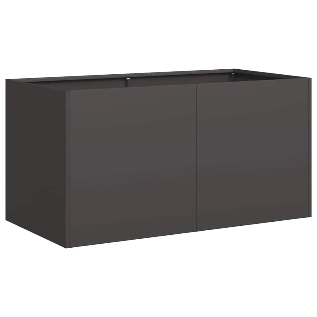 vidaXL Pflanzkübel Schwarz 80x40x40 cm Kaltgewalzter Stahl, Pflanzschale, Garten-Garten-Pflanzkübel, Outdoor-Pflanzgefäß, Hochbeet, Pflanzgefäß - Bild 1
