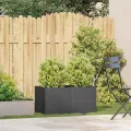 vidaXL Pflanzkübel Schwarz 80x40x40 cm Kaltgewalzter Stahl, Pflanzschale, Garten-Garten-Pflanzkübel, Outdoor-Pflanzgefäß, Hochbeet, Pflanzgefäß - Thumbnail 2