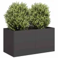 vidaXL Pflanzkübel Schwarz 80x40x40 cm Kaltgewalzter Stahl, Pflanzschale, Garten-Garten-Pflanzkübel, Outdoor-Pflanzgefäß, Hochbeet, Pflanzgefäß - Thumbnail 4