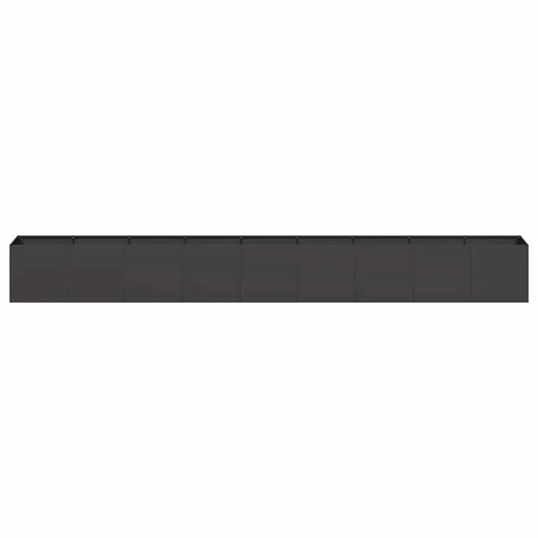 vidaXL Pflanzkübel Schwarz 360x40x40 cm Kaltgewalzter Stahl, Pflanzschale, Garten-Garten-Pflanzkübel, Outdoor-Pflanzgefäß, Hochbeet, Pflanzgefäß – Bild 6