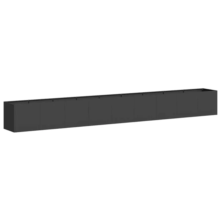 vidaXL Pflanzkübel Schwarz 360x40x40 cm Kaltgewalzter Stahl, Pflanzschale, Garten-Garten-Pflanzkübel, Outdoor-Pflanzgefäß, Hochbeet, Pflanzgefäß – Bild 1